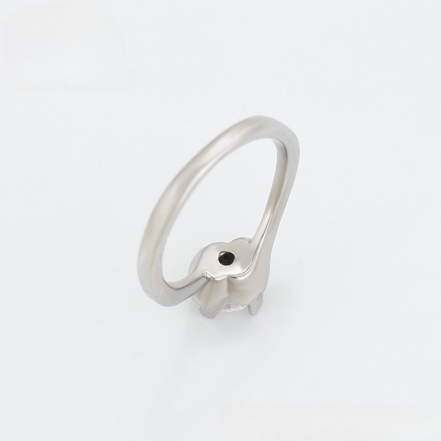 Diamond Embrace Silver Ring