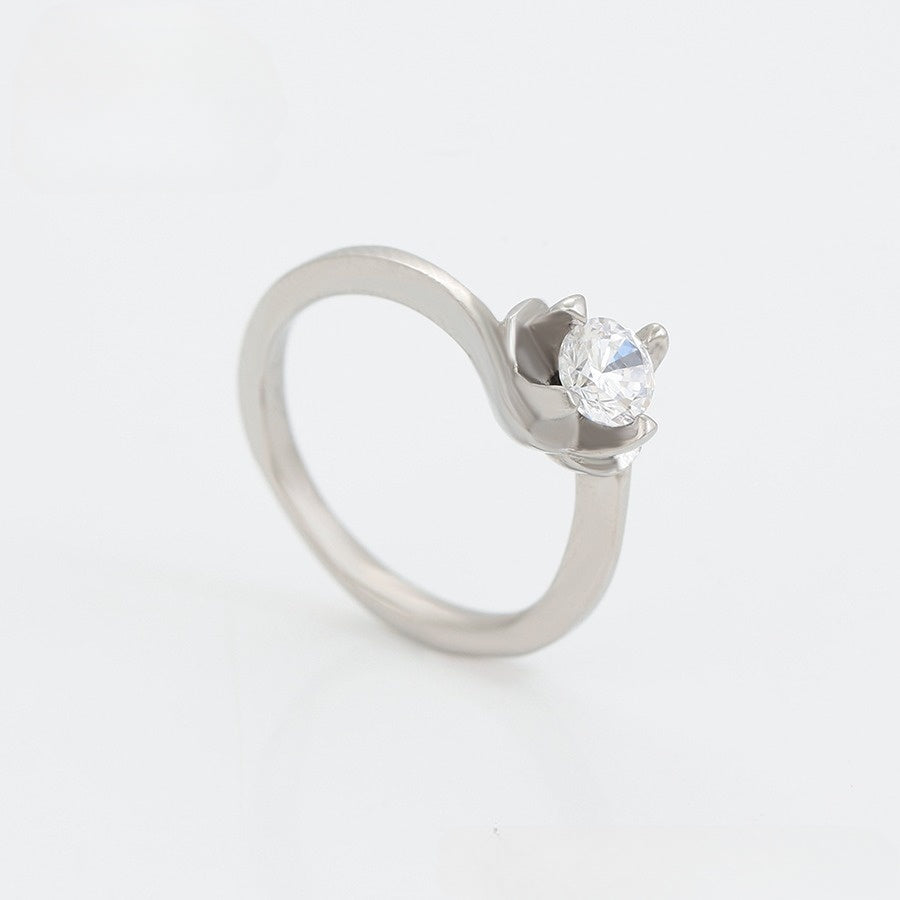 Diamond Embrace Silver Ring