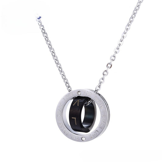 Dual-Tone Circle Charm Necklace