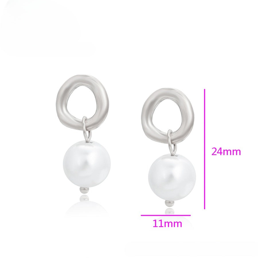 Silver Halo Pearl Drop Earrings