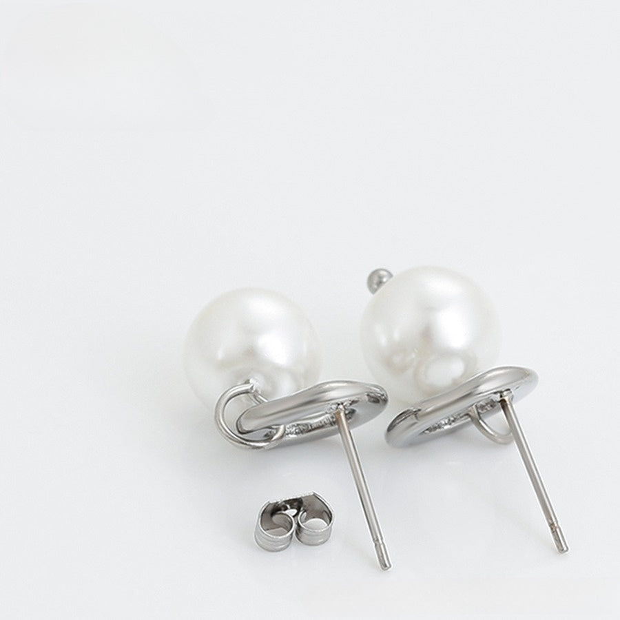 Silver Halo Pearl Drop Earrings