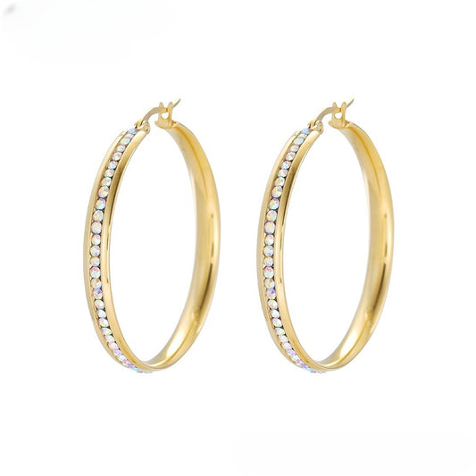 Golden Aura Crystal Hoops