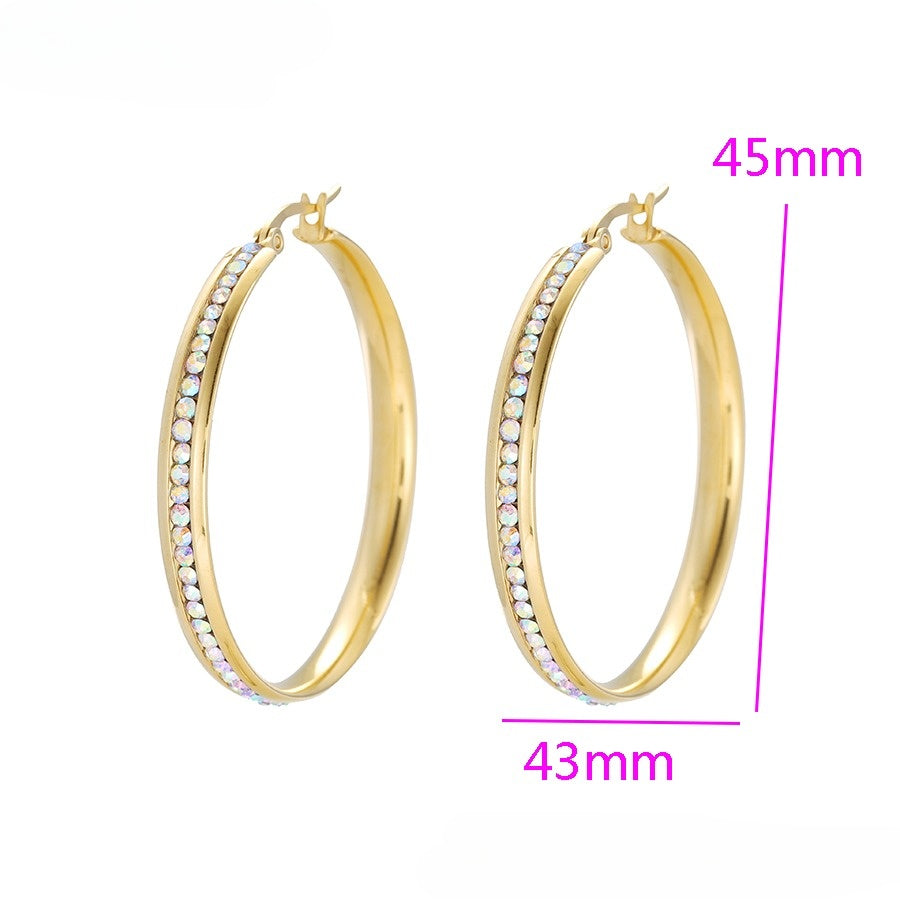 Golden Aura Crystal Hoops