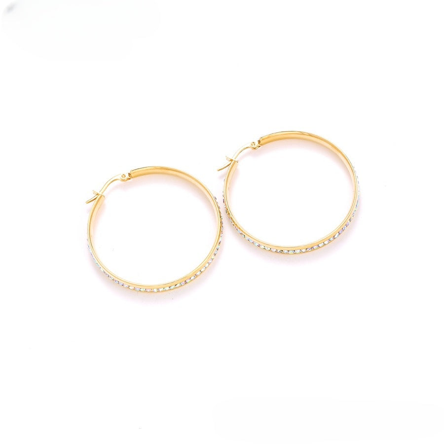 Golden Aura Crystal Hoops