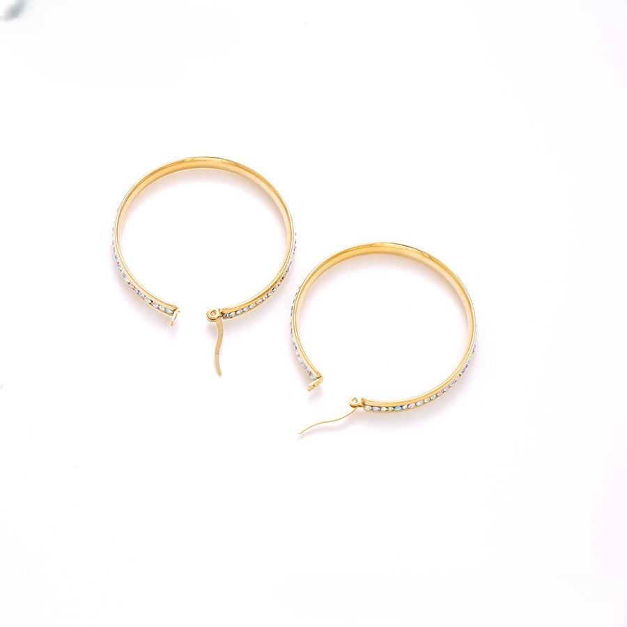 Golden Aura Crystal Hoops