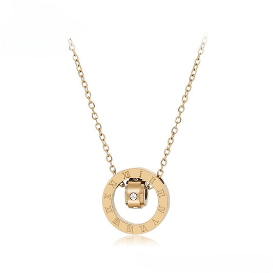 (Don't have) Circle Roman Pendant Necklace