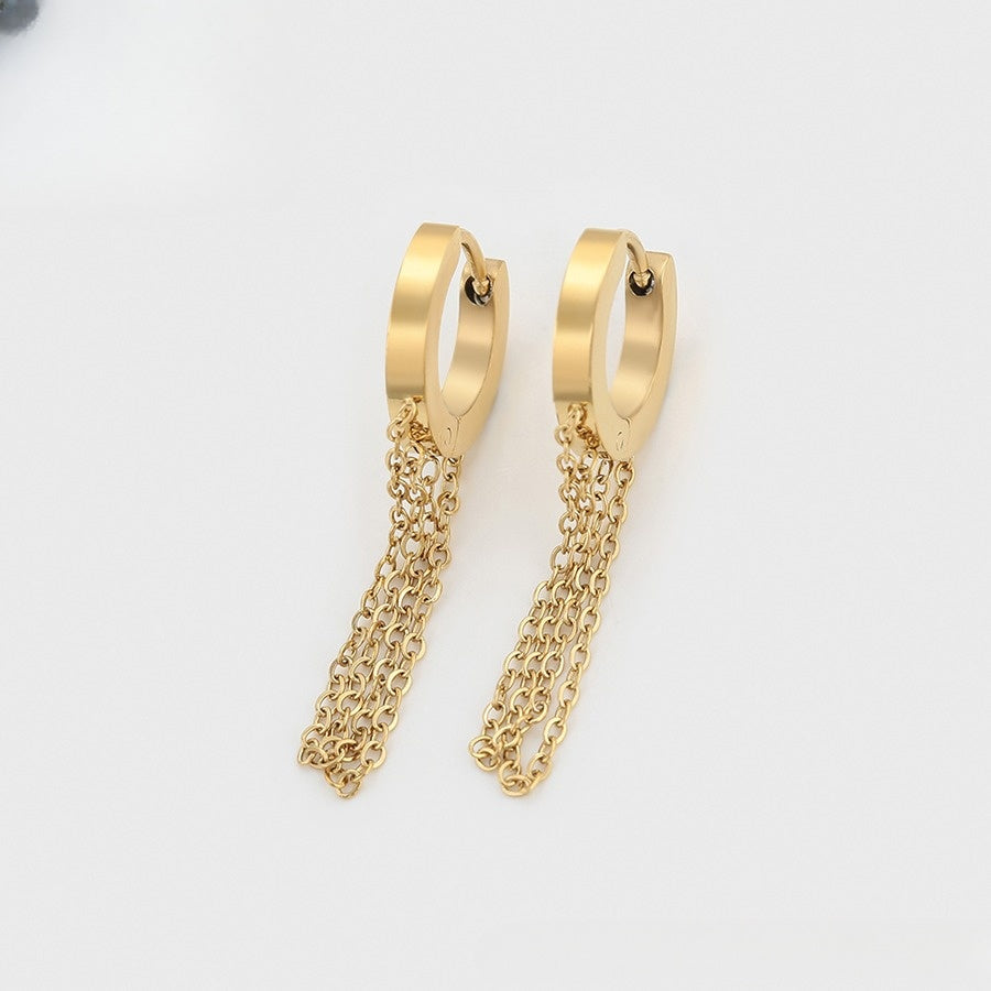 Gold Chain Hoops