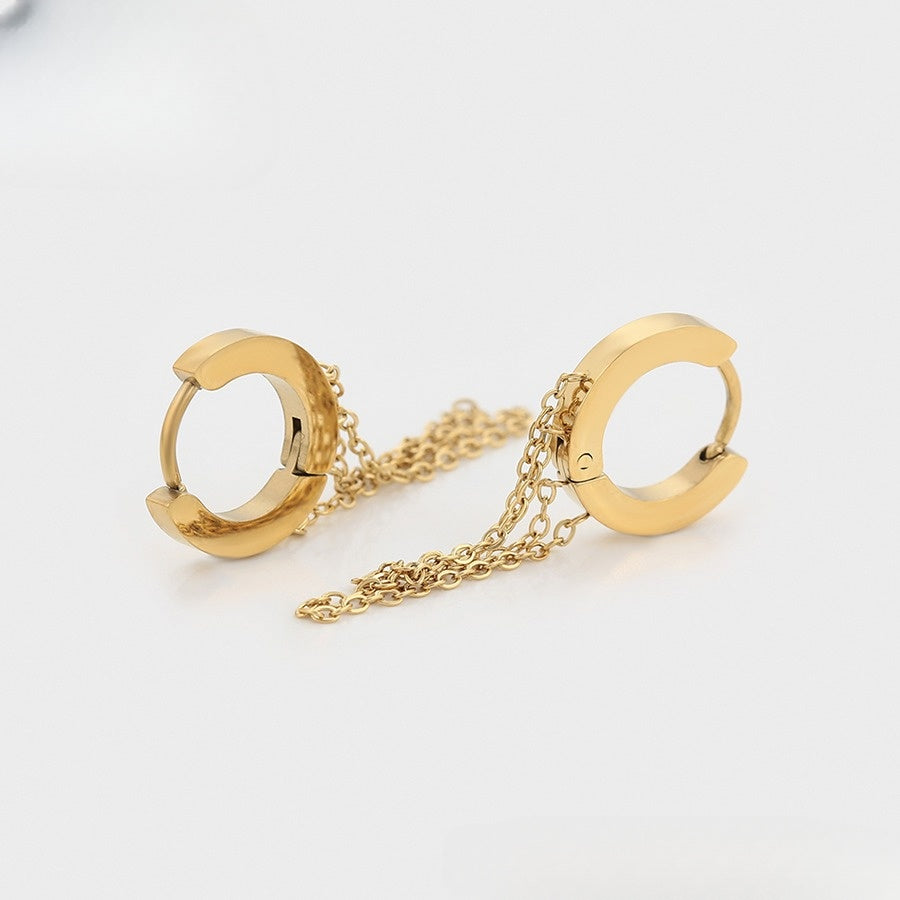 Gold Chain Hoops