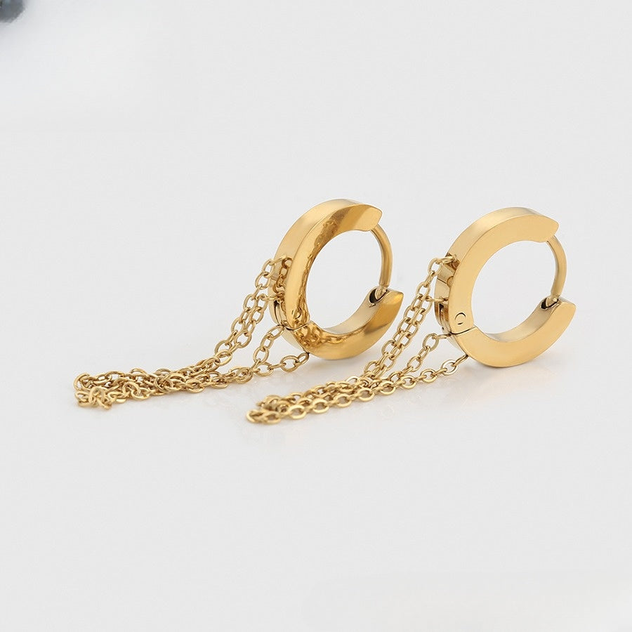 Gold Chain Hoops