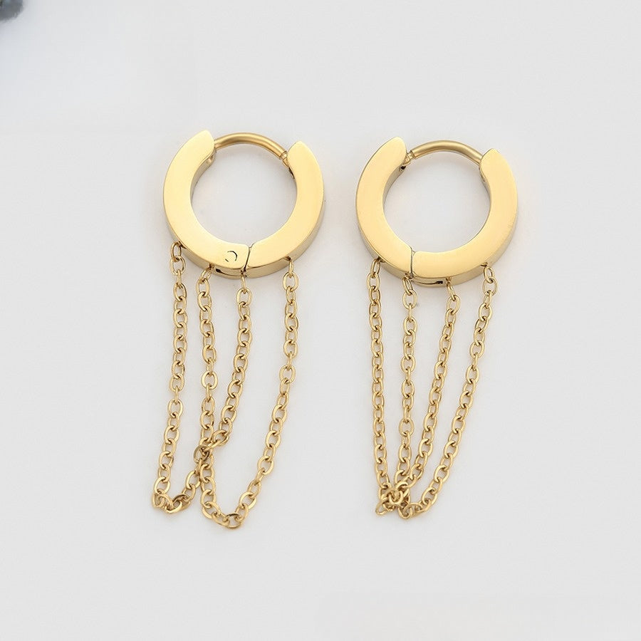 Gold Chain Hoops