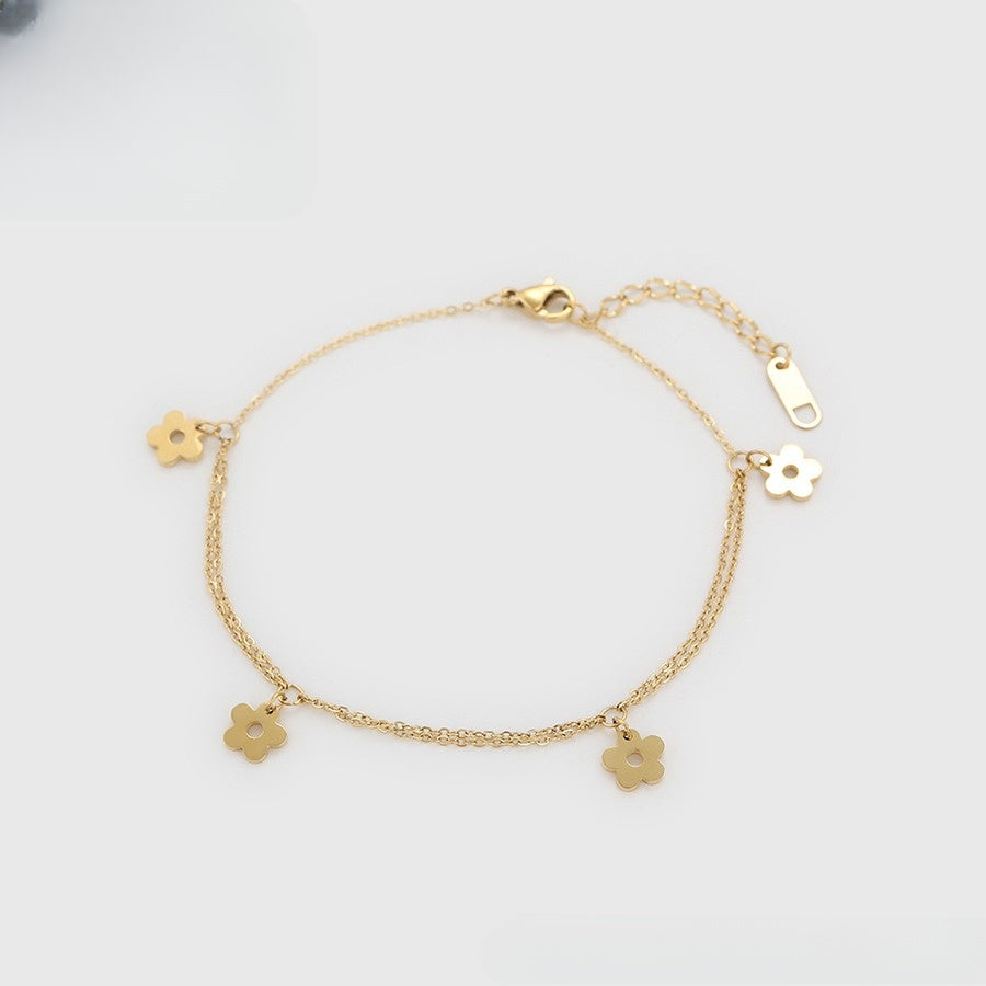 Floral Elegance Gold Bracelet